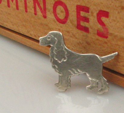 cocker spaniel figural pin, c.1950's